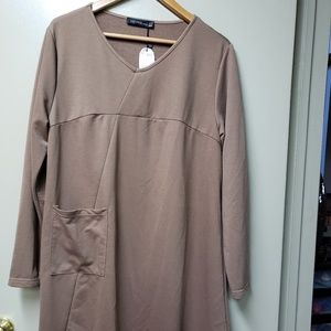 Zanzea Ladies Beige Smock Dress
